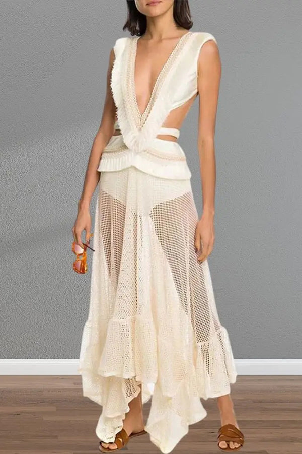Sexy See-through Mesh Lace Resort Beach Skirt | Consonak