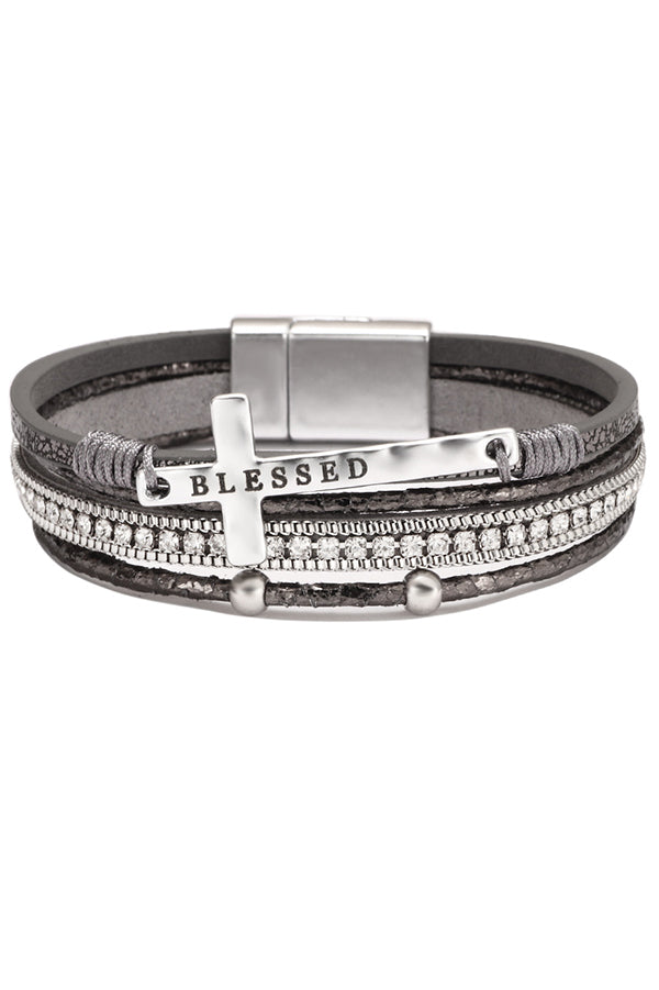 Bohemian Cross Diamond Magnetic Clasp Bracelet | Consonak