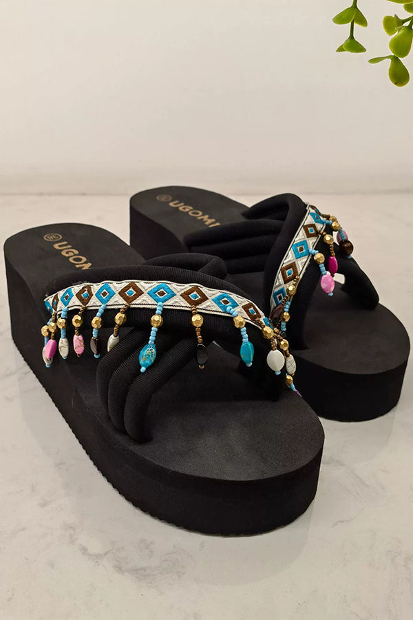Bohemian Ethnic Style Tassel Beach Shoes | Consonak