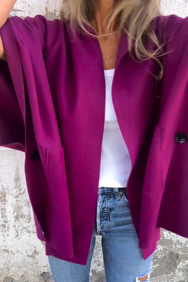 Solid Loose Pocket One Piece Hooded Cape Jacket-consonak