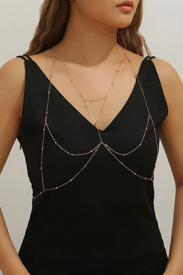 Pearl, Shell, and Conch Tassel Body Chain-Consonak