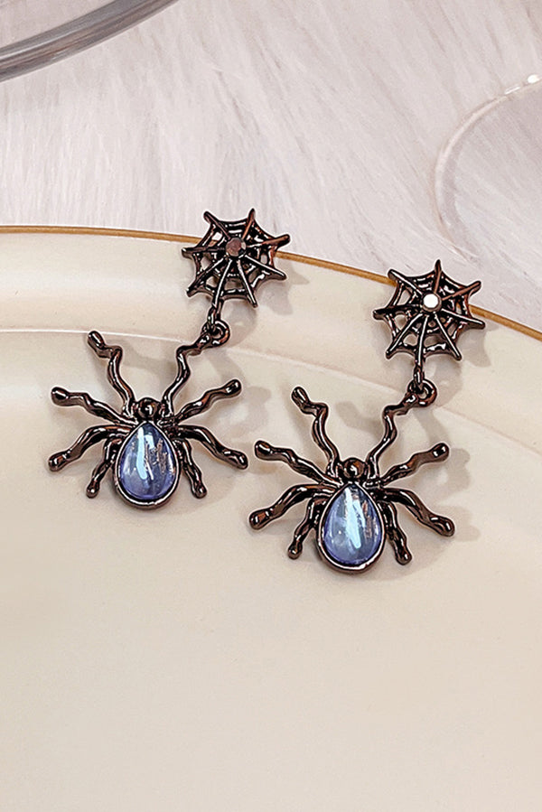 Fashionable Moonstone Dark Spider Earrings-consonak