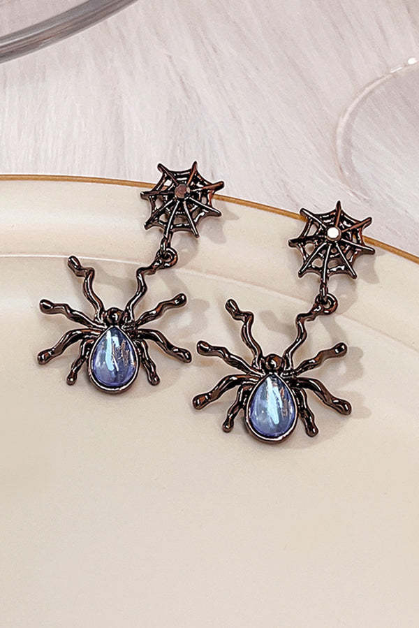 Fashionable Moonstone Dark Spider Earrings-consonak