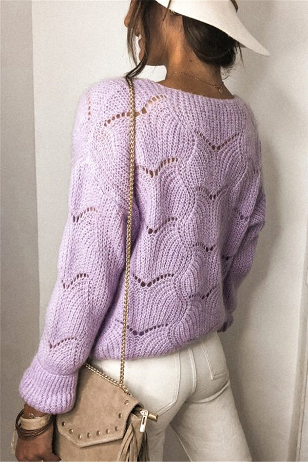 Fashionable V-neck Long-sleeved Knitted Sweater Cardigan-consonak