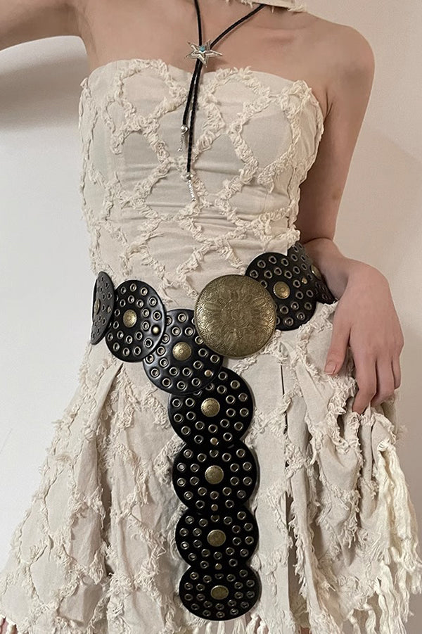 Ethnic Retro Round Hollow Belt-consonak