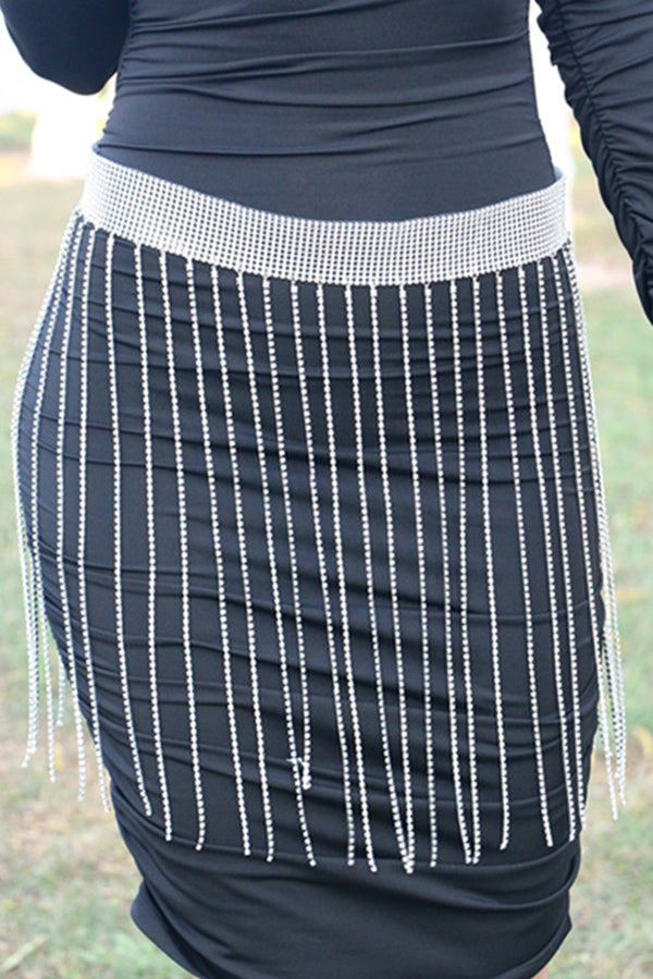 Fashionable Tassel Rhinestone Chain Waist Necklace-consonak