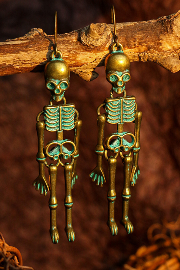 Halloween Dark Style Skull Earrings-consonak