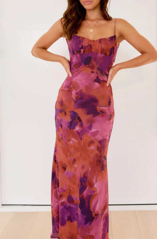 Fashion Tie-dye Backless Suspender Holiday Maxi Dress-consonak