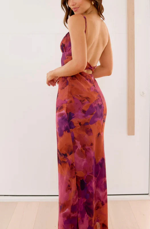 Fashion Tie-dye Backless Suspender Holiday Maxi Dress-consonak