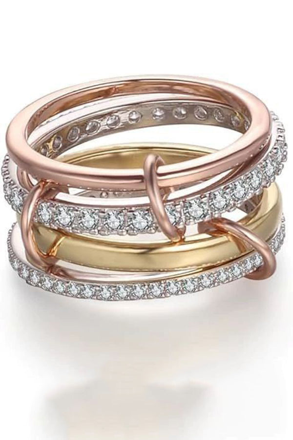 Interlocking Stacked Diamond Rings | Consonak