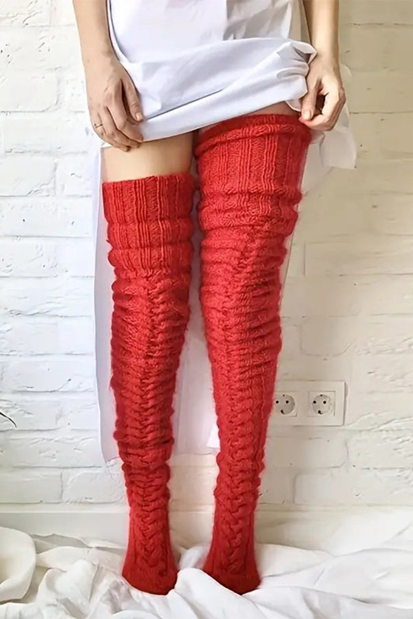 Cable Knitted Knee Length Ladies Socks | Consonak