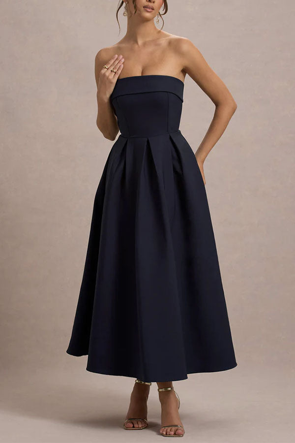Celine Strapless Midi Dress-Consonak