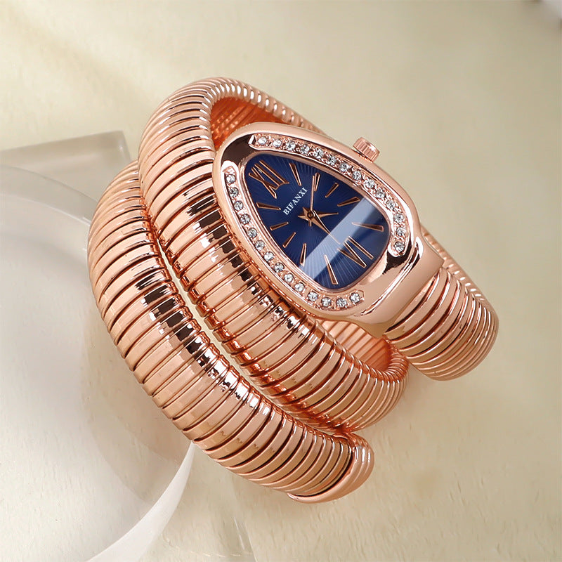 Fashionable Quartz Snake Bracelet Watch-consonak