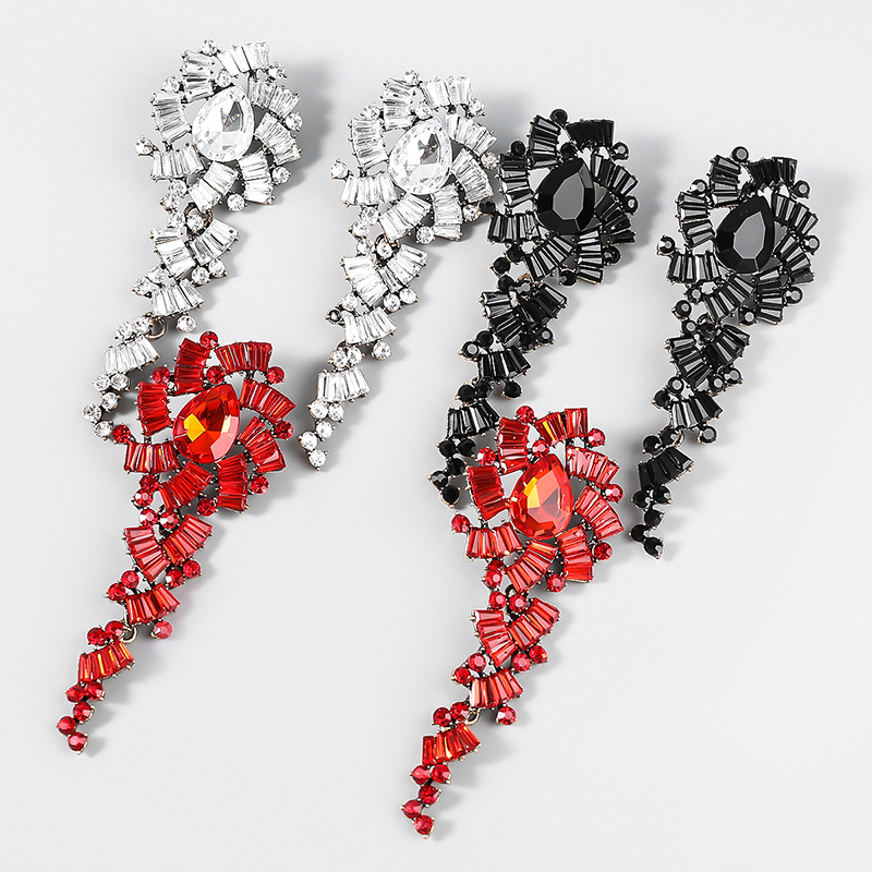 Retro Alloy Acrylic Flower Long Earrings-consonak