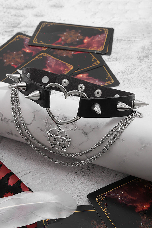 Dark Rivet Punk Necklace-consonak