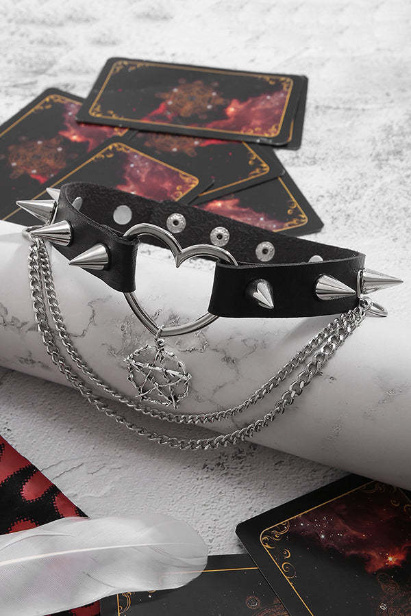 Dark Rivet Punk Necklace-consonak