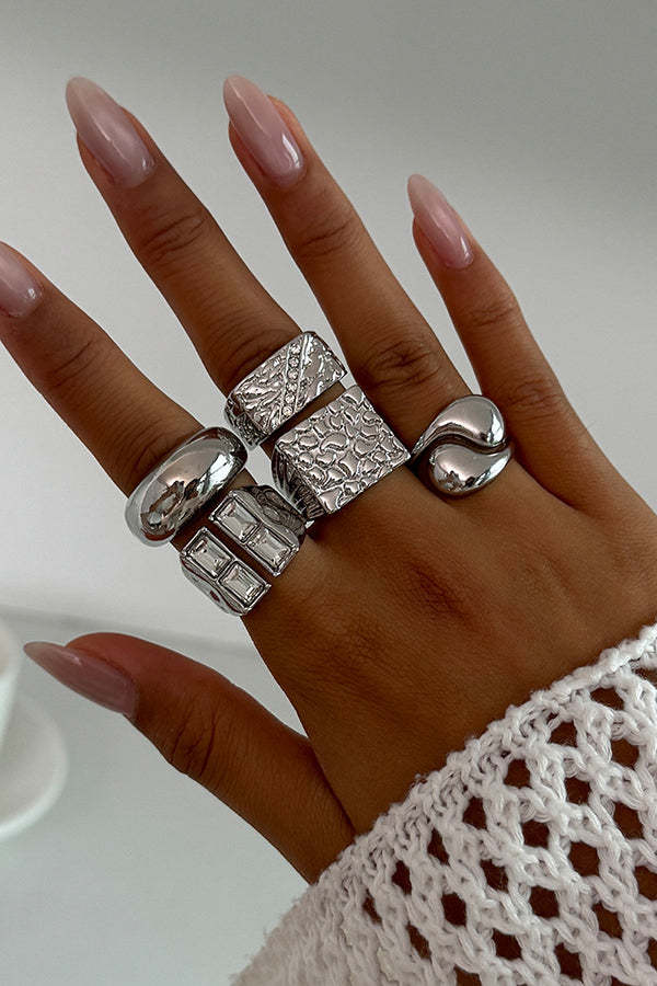 Fashionable Hollow Diamond Irregular Retro Ring-consonak