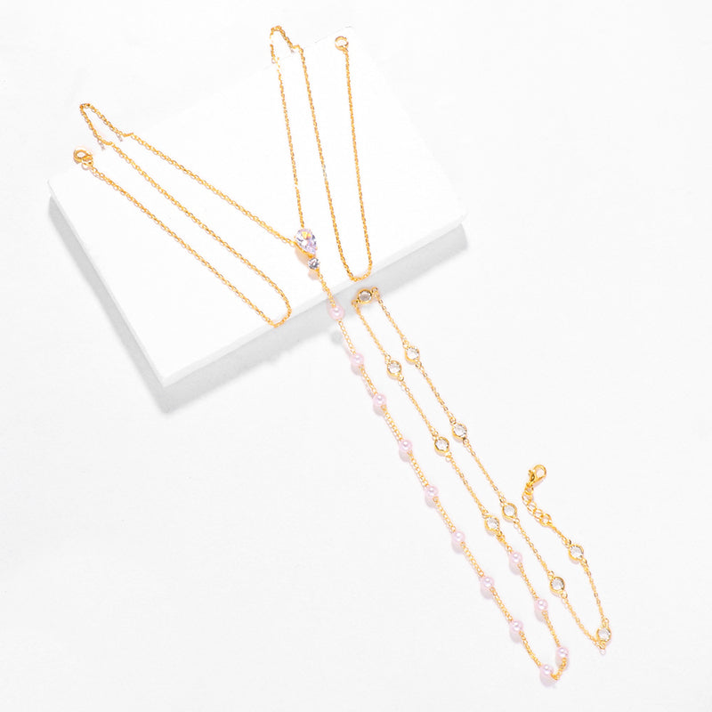 Fashion Pearl Diamond Sexy Body Necklace-consonak