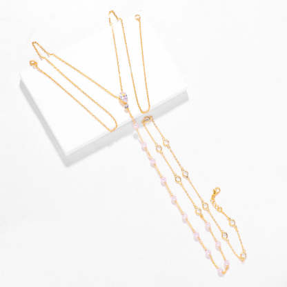 Fashion Pearl Diamond Sexy Body Necklace-consonak