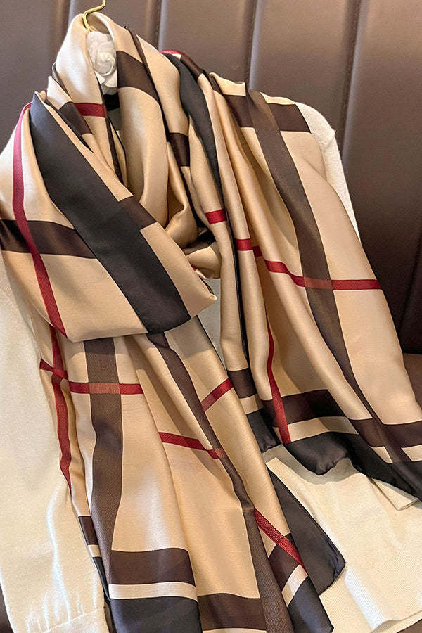 Elegant Imitation Silk Oversized Shawl Scarf-consonak