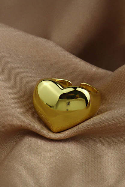 Simple Heart-shaped Metal Texture Ring-consonak