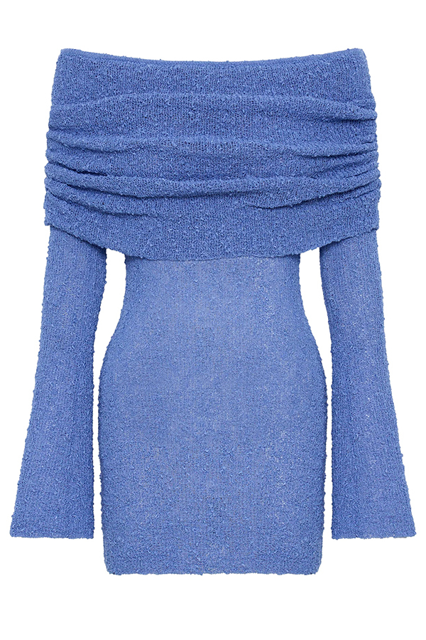 Fashionable and Sexy Off-shoulder Long-sleeved Mini Dress-consonak