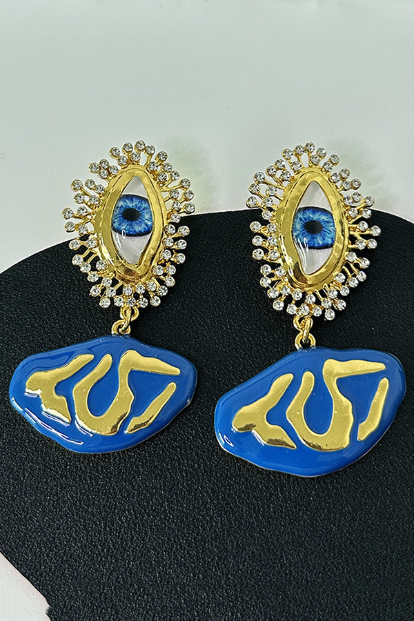Fashionable Evil Eye Diamond Earrings-consonak