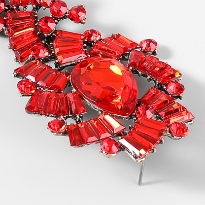 Retro Alloy Acrylic Flower Long Earrings-consonak