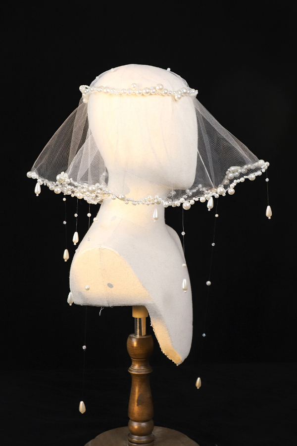 Elegant Retro Pearl Tassel Veil | Consonak