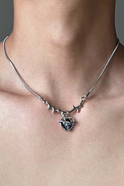 Fashionable Time Dial Metal Necklace-consonak