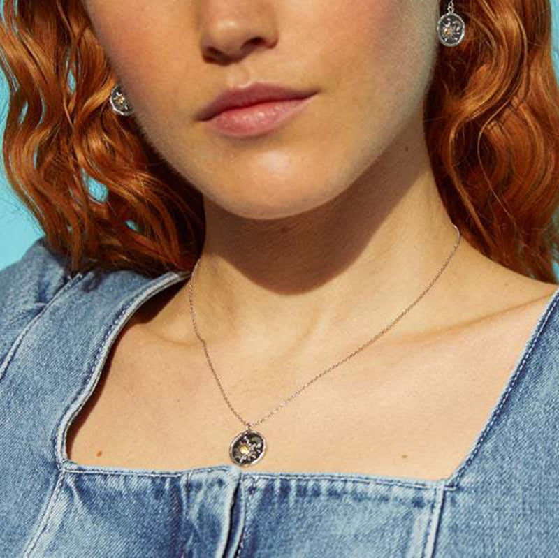 Vintage Sun Moon Exquisite Zircon Necklace-consonak