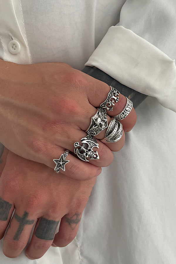 Dark Punk Retro Ring Set | Consonak