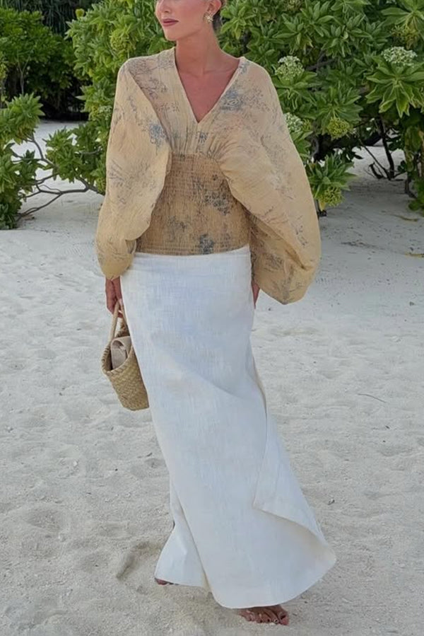 Bohemian Style Ibiza Embroidered Wide-sleeved Shirt-Consonak