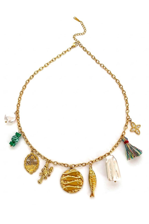 Bohemian Multi-pendant Beaded Necklace-Consonak