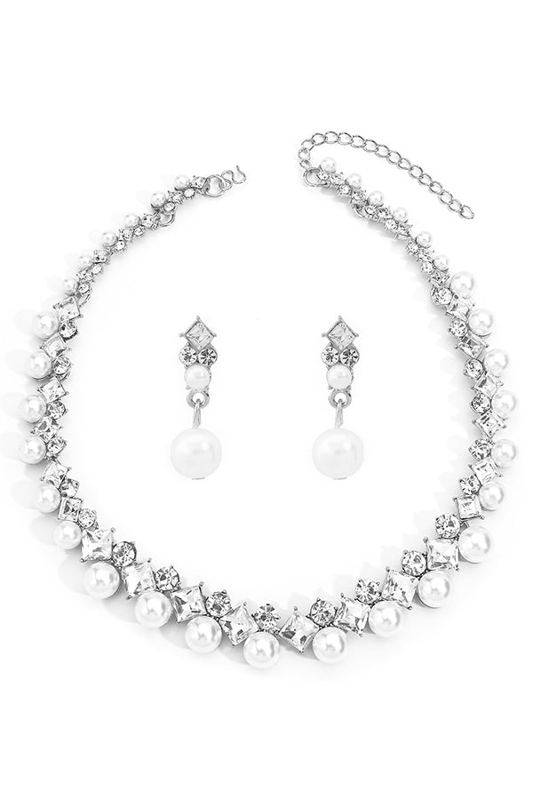 Elegant Baroque Pearl Necklace and Earring Set | Consonak