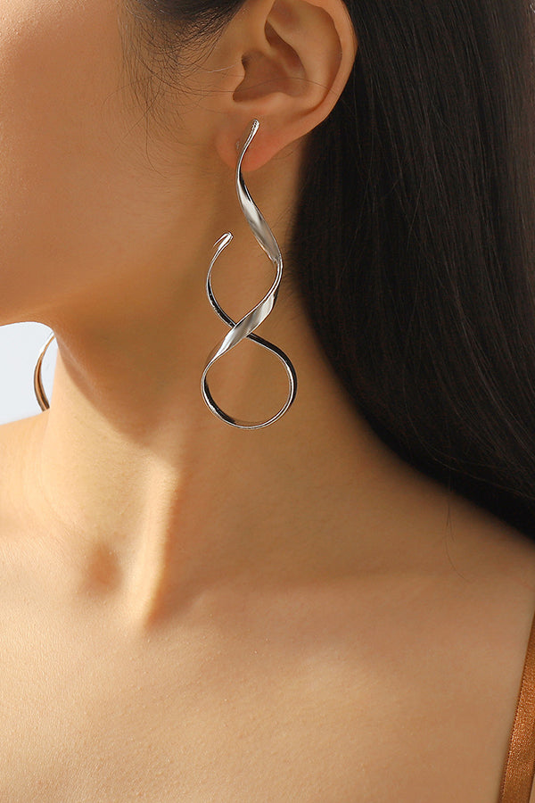 Simple Geometric Wrap Asymmetrical Earrings-consonak