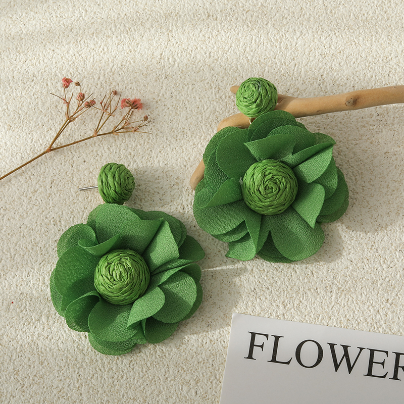 Bohemian Resort Style Fabric Flower Earrings | Consonak
