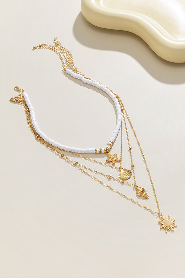 Bohemian Imitation Pearl Shell Multi-layered Necklace | Consonak