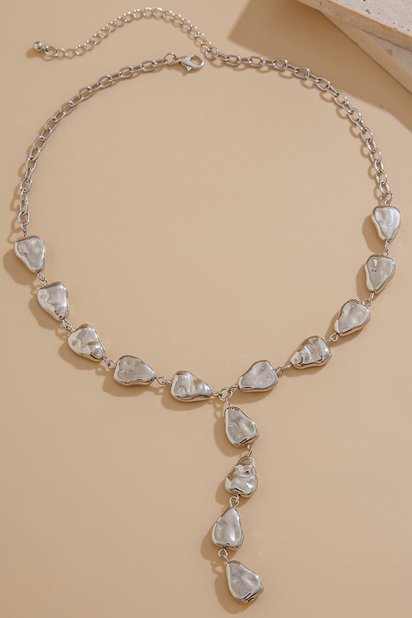 Fashion Irregular Baroque Style Teardrop-shaped Pendant Necklace-consonak