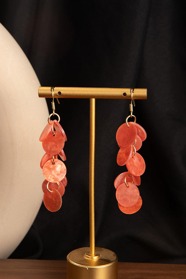 Resort Style Colorful Round Shell Tassel Earrings-consonak