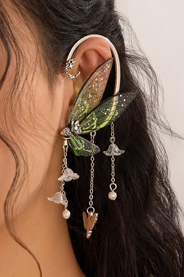 Forest Elf Tassel Butterfly Earrings | Consonak
