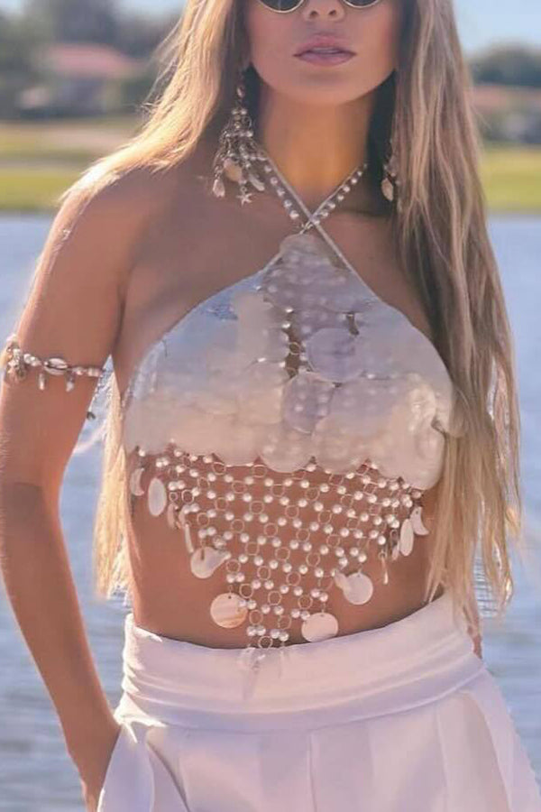 Sexy Sequin Beaded Vest Body Chain-consonak