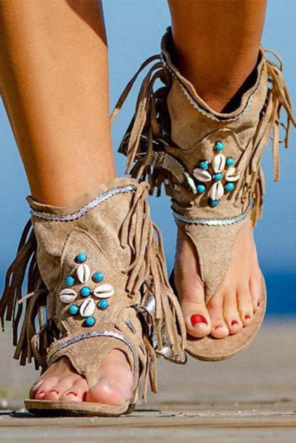 Retro Casual Tassel Roman Beach Women's Shoes-consonak