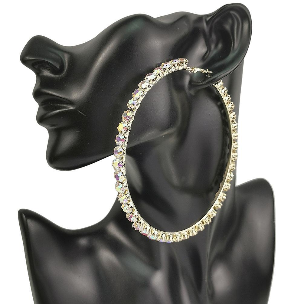 Acrylic Fancy Color Diamond Big Circle Diamond Earrings | Consonak