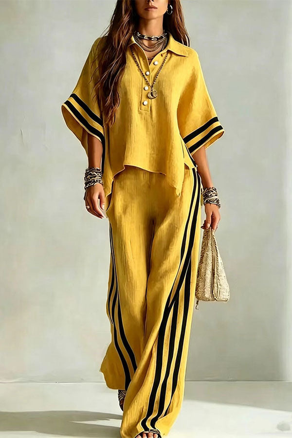 Striped Side-Panel Two-Piece Sets-Consonak