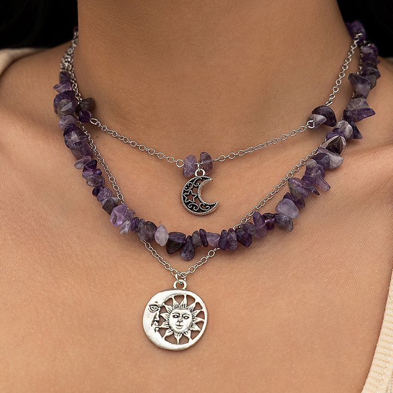 Ethnic Style Stacked Gravel Beaded Necklace-consonak