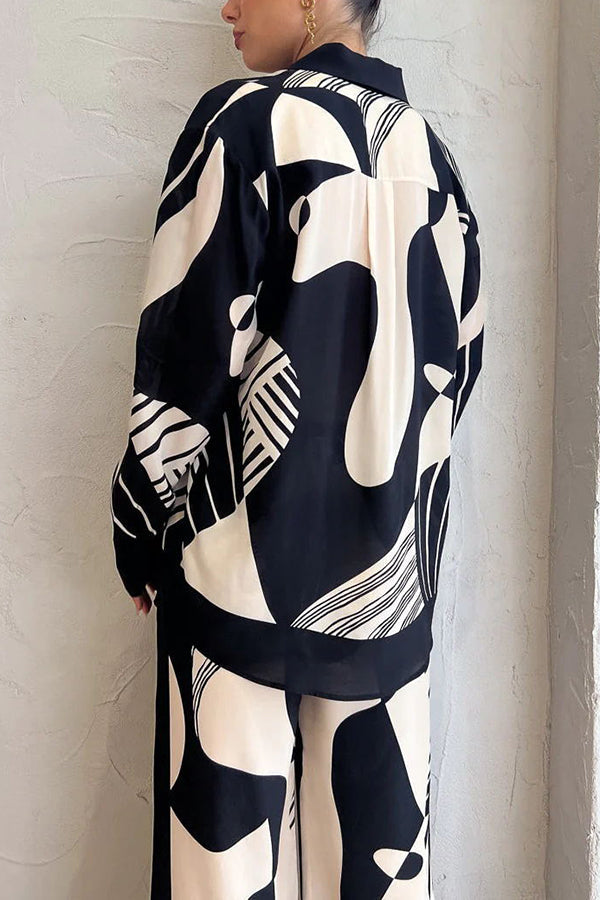 Weekend Escape Exclusive Print Contrast Trims Drape Blouse-consonak