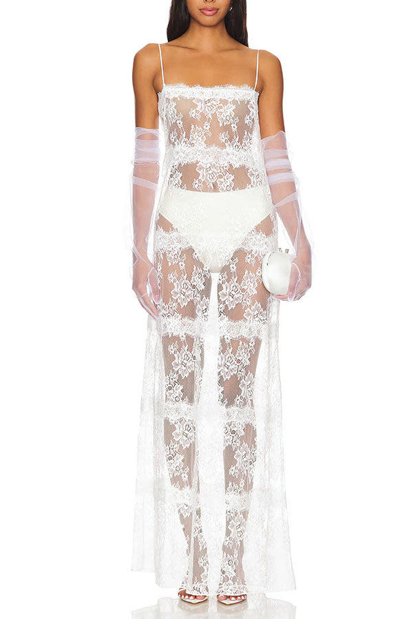 Seraphina  Lace Sheer Slip Maxi Dress-Consonak