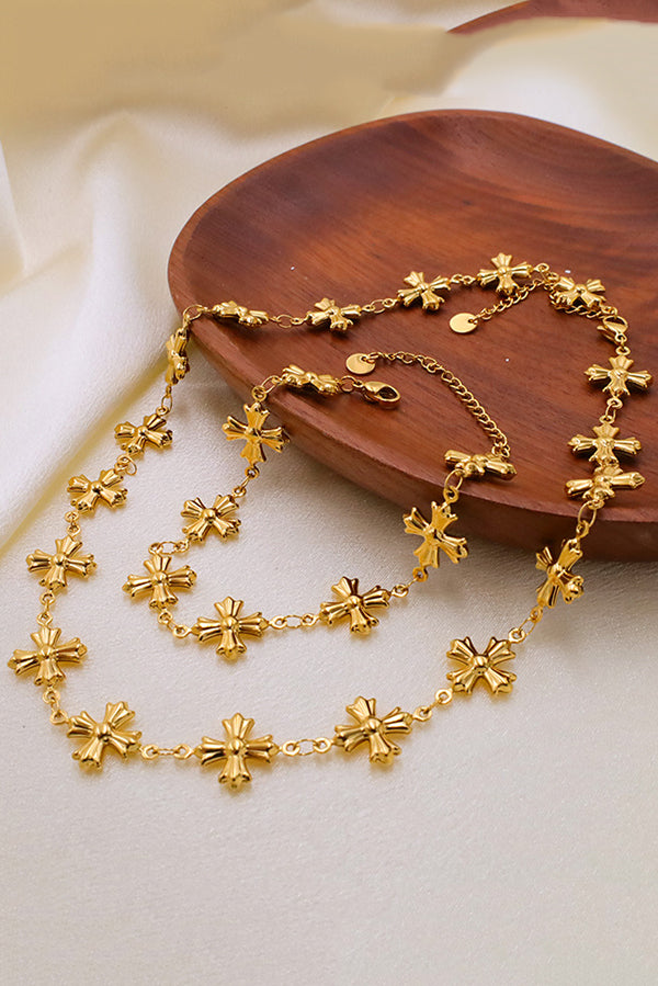 Roman Byzantine Style Vintage Cross Necklace and Bracelet-consonak