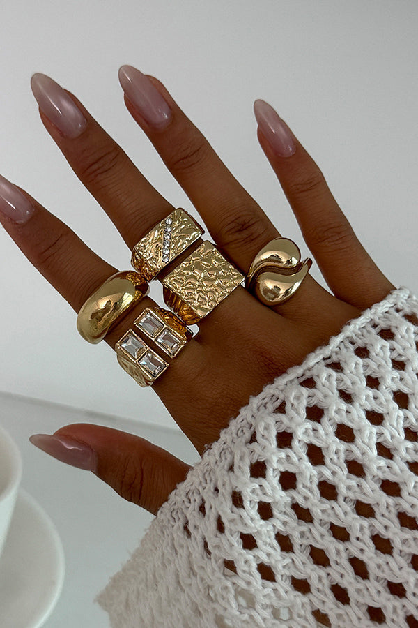 Fashionable Hollow Diamond Irregular Retro Ring-consonak